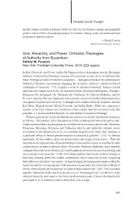 God, Hierarchy, and Power: Orthodox Theologies of Authority from Byzantium Ashley M
