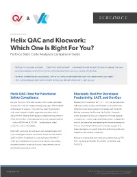 Helix QAC and Klocwork: Which One Is Right for You? Perforce Static Code Analyzers Comparison Guide