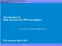 Introduction to Web Services for RPG Developers