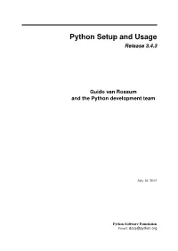 Python Setup and Usage Release 3.4.3