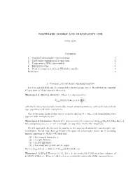 WHITTAKER MODELS and MULTIPLICITY ONE Contents 1