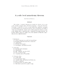 A P-Adic Local Monodromy Theorem