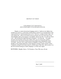 Abstract of Thesis Exploring Cleft Sentences and Other