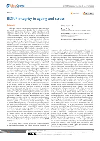 BDNF Integrity in Ageing and Stress