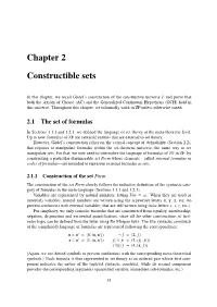 Chapter 2 Constructible Sets