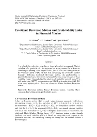 Fractional Brownian Motion and Predictability Index in Financial Market