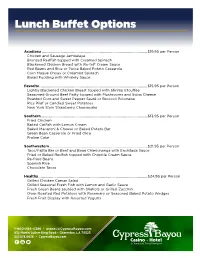 Lunch Buffet Options
