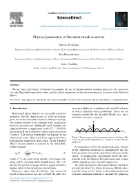 Physical Parameters of the Electroweak Crossover