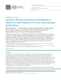 Symbiotic Diversity, Specificity and Distribution of Rhizobia In