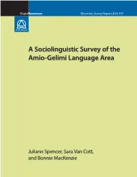 A Sociolinguistic Survey of the Amio-Gelimi Language Area