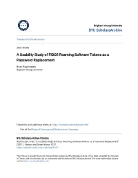 A Usability Study of FIDO2 Roaming Software Tokens As a Password Replacement