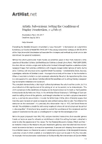 Artistic Subversions: Setting the Conditions of Display (Amsterdam, 2-4 Feb 17)
