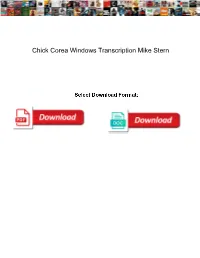 Chick Corea Windows Transcription Mike Stern