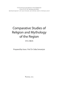 Comparative Studies of Religion and Mythology of the Region SYLLABUS