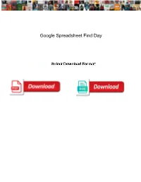 Google Spreadsheet Find Day