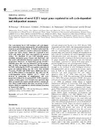 Identification of Novel E2F1 Target Genes Regulated in Cell Cycle