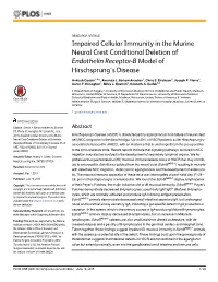 Impaired Cellular Immunity in the Murine Neural Crest Conditional Deletion of Endothelin Receptor-B Model of Hirschsprung’S Disease