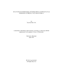 THE CASE of EBOLA by Tara Kirk Sell, MA a Dissertation