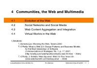 4 Communities, the Web and Multimedia