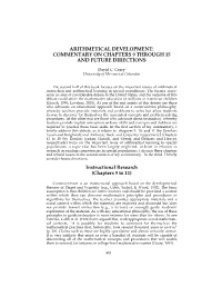 Arithmetical Development: Commentary on Chapters 9 Through 15 and Future Directions
