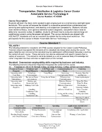 Automobile Service Technology 8 Course Number: 47.43800