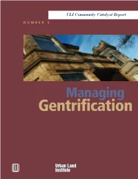 Managing Gentrification