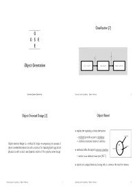 O O S E E Object Orientation