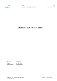 ADOBE AIR SDK RELEASE NOTES Version 33.1.1.190