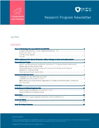 Catastrophe and Climate Research Program Newsletter