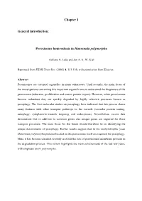 Chapter 1 General Introduction: Peroxisome Homeostasis in Hansenula Polymorpha