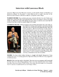 Interview with Lawrence Block
