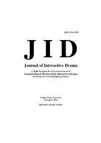 Journal of Interactive Drama