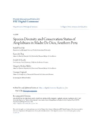 Species Diversity and Conservation Status Of