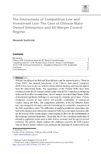 The Case of Chinese State- Owned Enterprises and EU Merger Control Regime