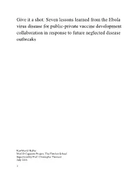 The Development of the Ebola Vaccine