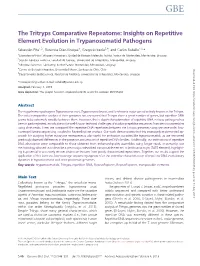 The Tritryps Comparative Repeatome: Insights on Repetitive Element Evolution in Trypanosomatid Pathogens