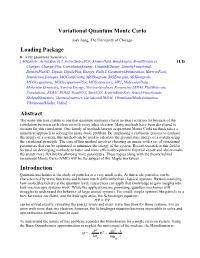 Variational Quantum Monte Carlo Abstract Introduction