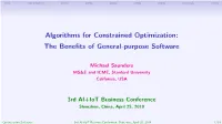 [20Pt]Algorithms for Constrained Optimization: [ 5Pt]