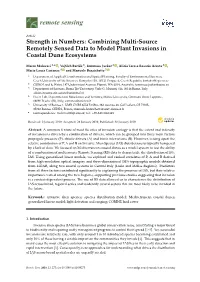 Combining Multi-Source Remotely Sensed Data to Model Plant Invasions in Coastal Dune Ecosystems