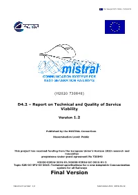 D4.2 – Report on Technical and Quality of Service Viability