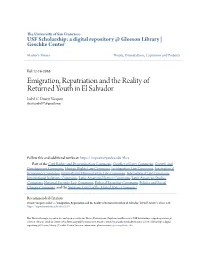 Emigration, Repatriation and the Reality of Returned Youth in El Salvador Isabel C
