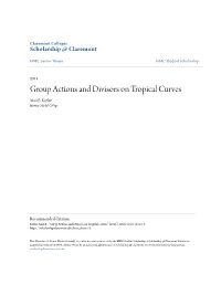 Group Actions and Divisors on Tropical Curves Max B