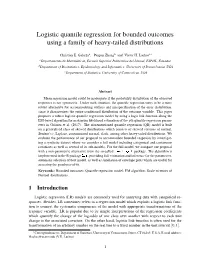 Logistic Quantile Regression for Bounded Outcomes Using a Family of Heavy-Tailed Distributions