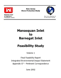 Manasquan Inlet to Barnegat Inlet Feasibility Study