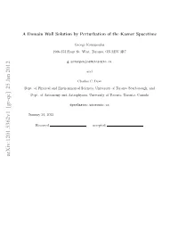A Domain Wall Solution by Perturbation of the Kasner Spacetime