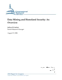 Data Mining and Homeland Security