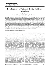 Development of National Digital Evidence Metadata