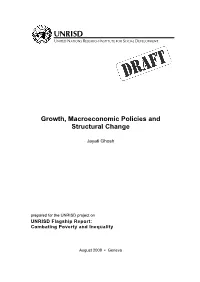 Growth, Macroeconomic Policies and Structural Change