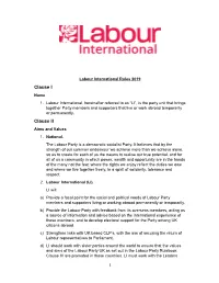 Labour International Rules 2019 Clause I Name 1