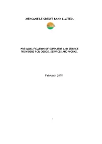 MCBL Pre-Qualification Document